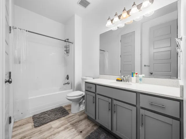 Integrated bathtub and shower with a chrome faucet