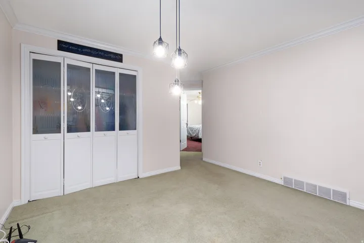 Crown molding accentuates the ceiling line