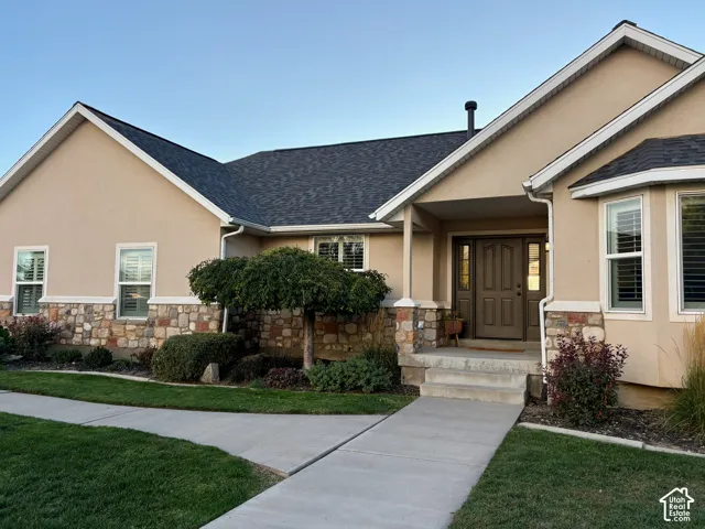 prominent covered entryway
