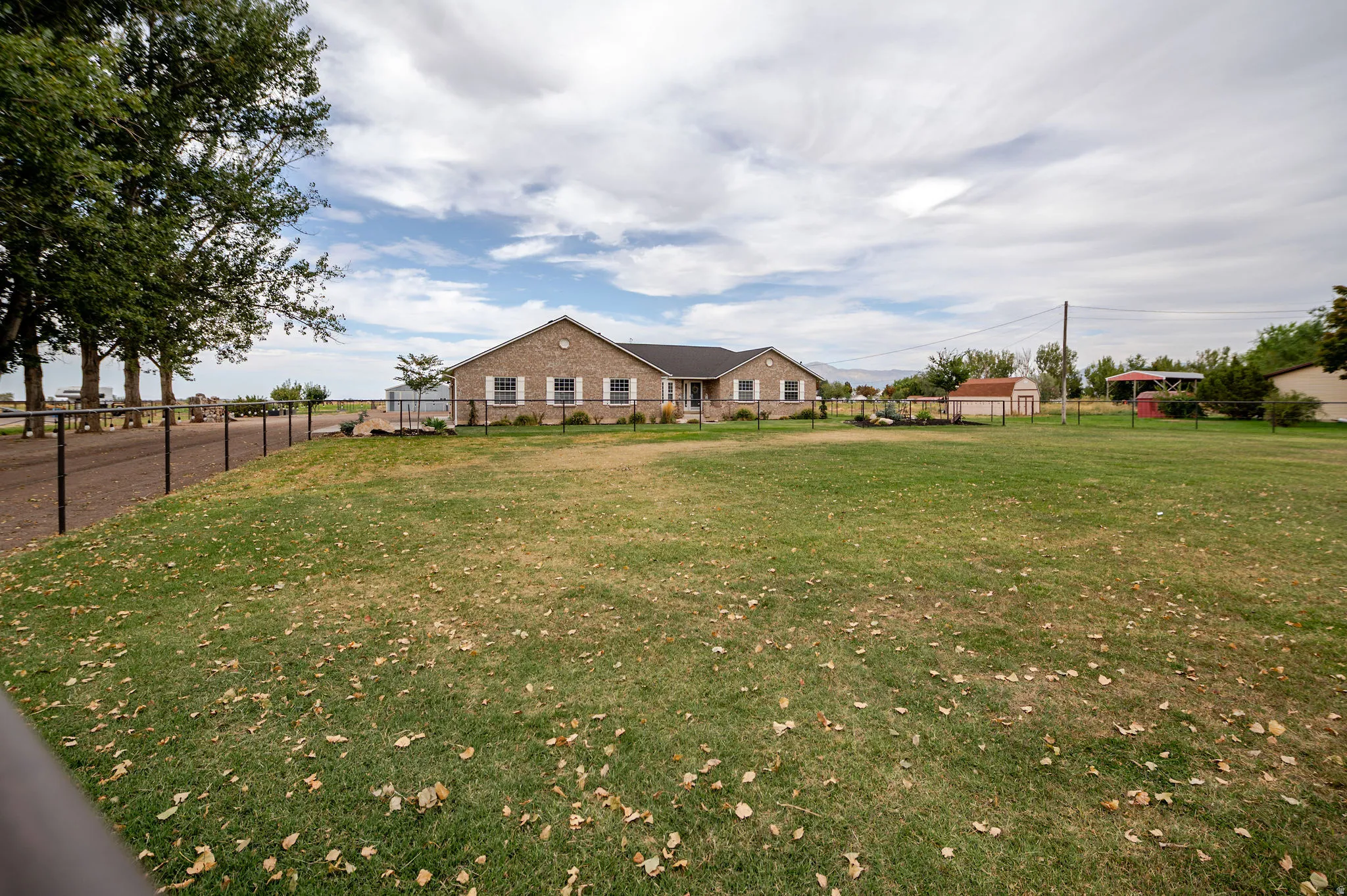 Front pasture thoughtfully designed for horses to be able to roam from back to front.