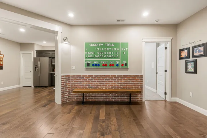 Wood-finish flooring throughout
