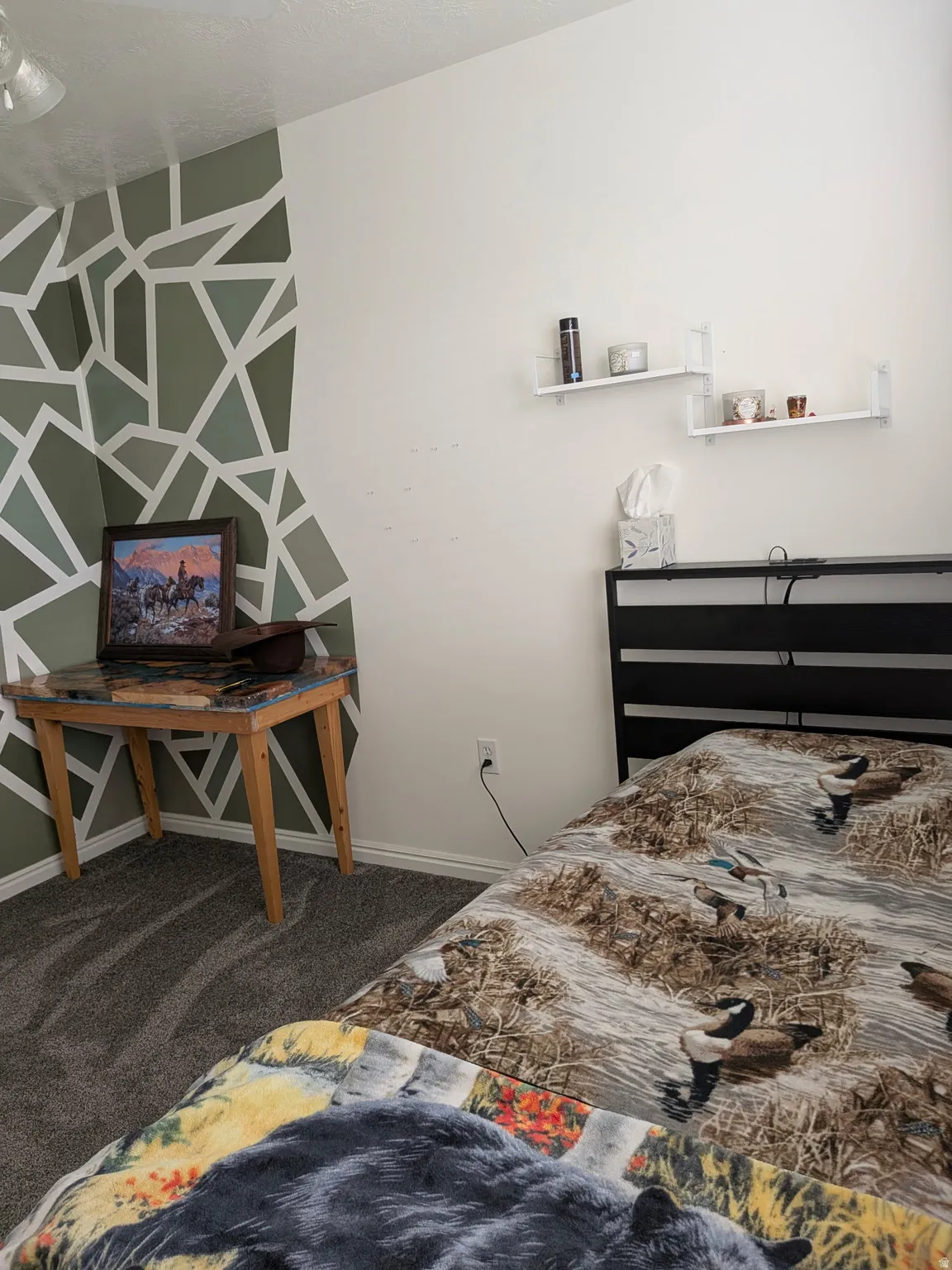 Accent wall with geometric pattern