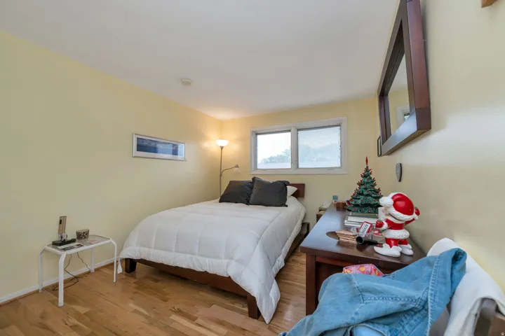 Hardwood flooring and light-toned walls