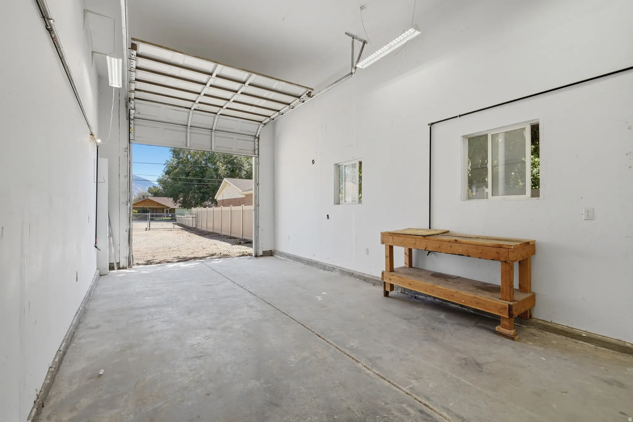 Concrete flooring with white walls