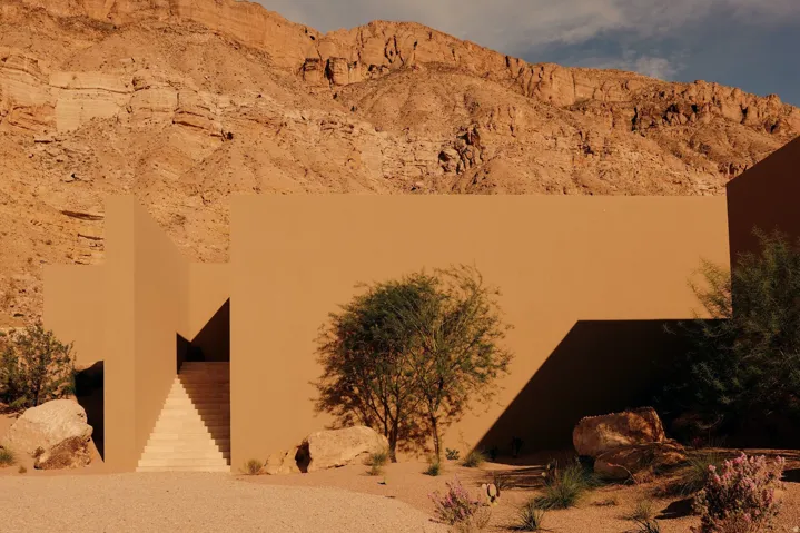 Desert-inspired architecture with a minimalist facade