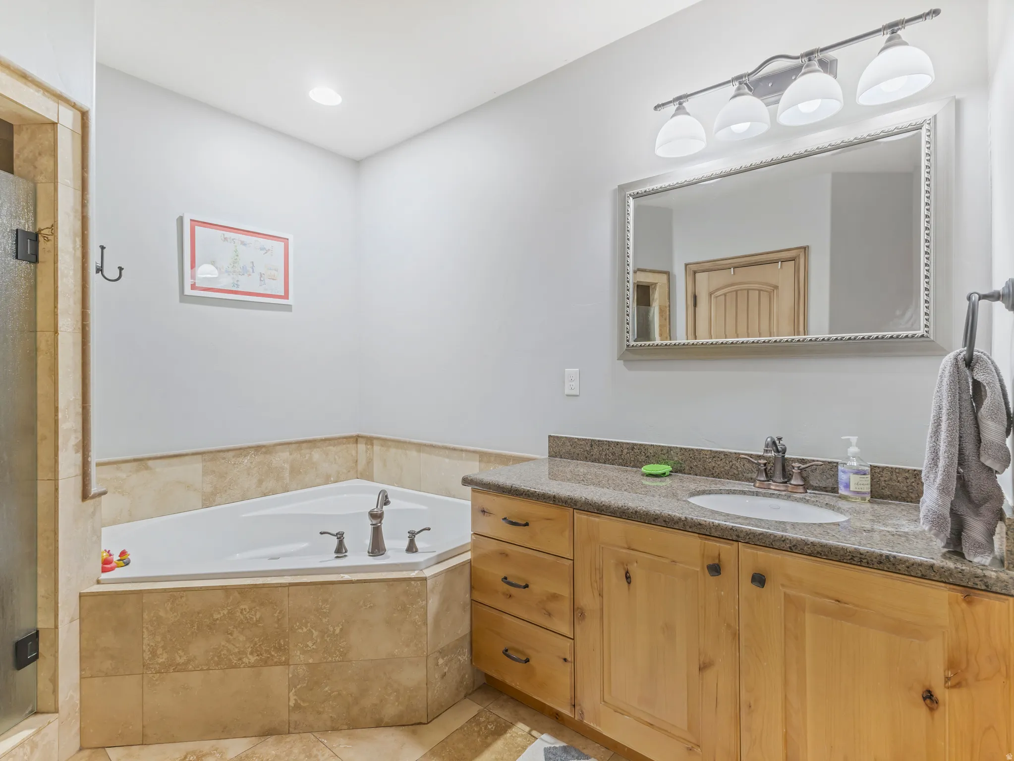 Full grand bath with soaking tub and separate shower