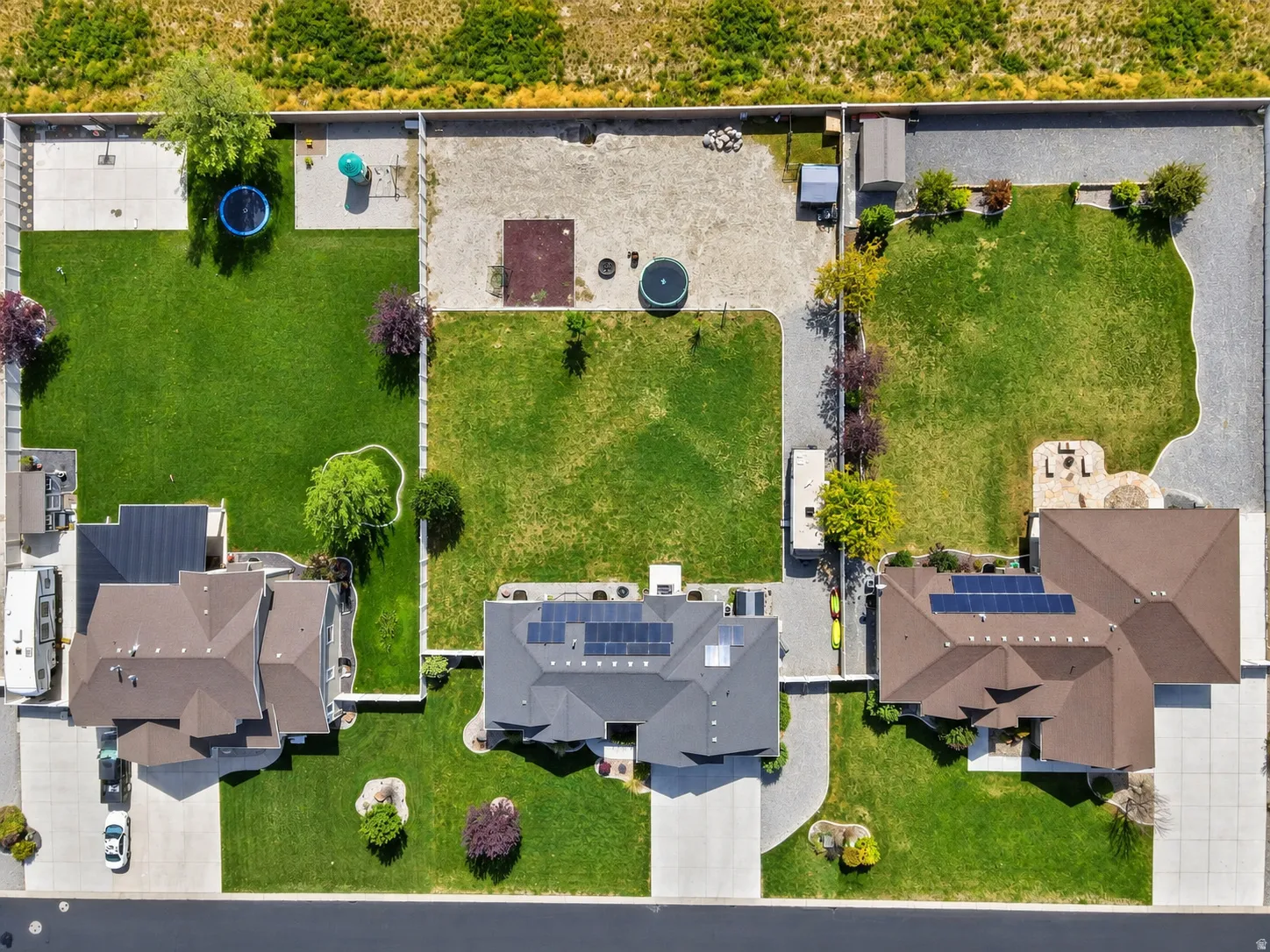 Birdseye view of property.