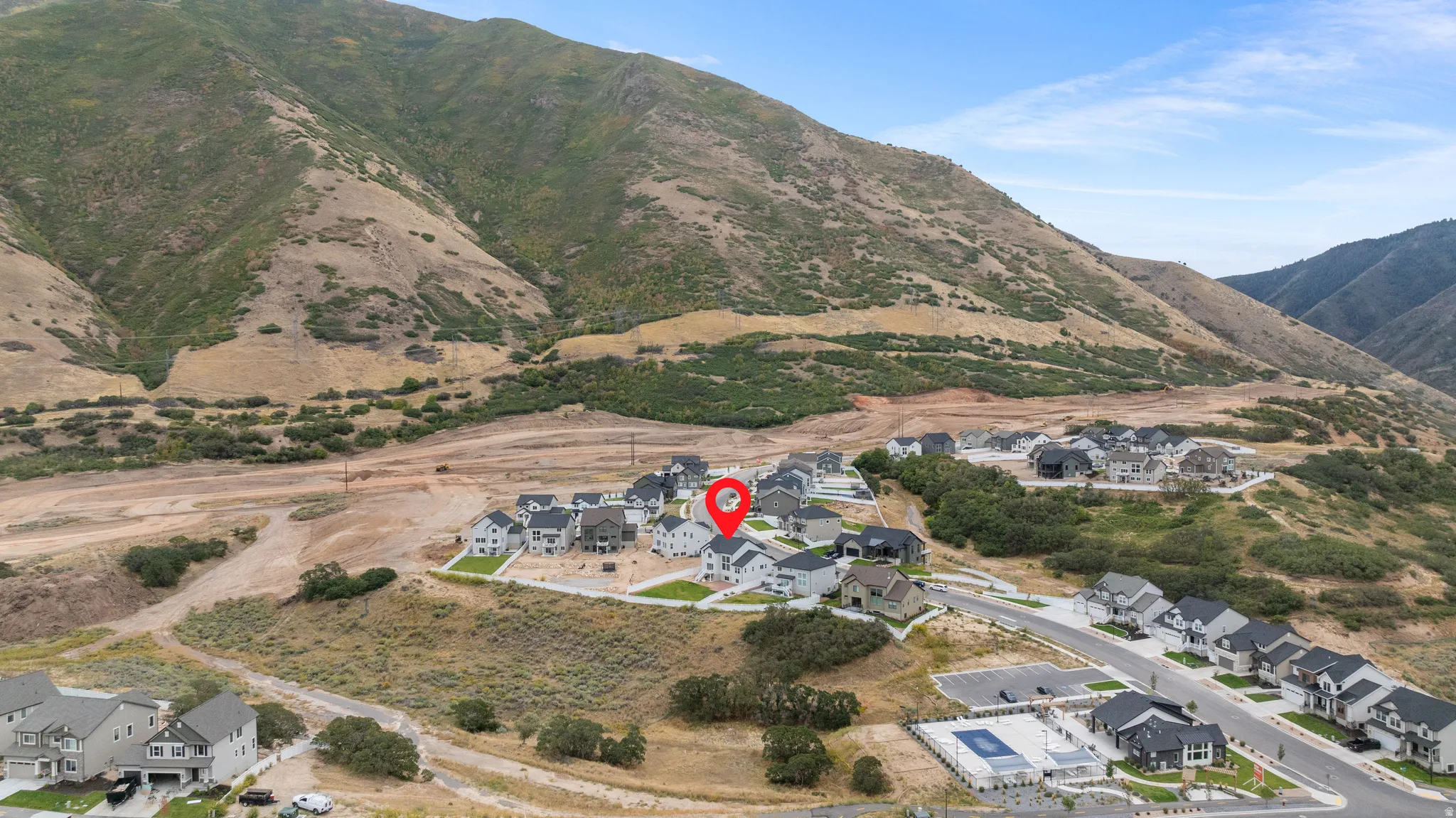 Hillside residential development with multiple detached homes