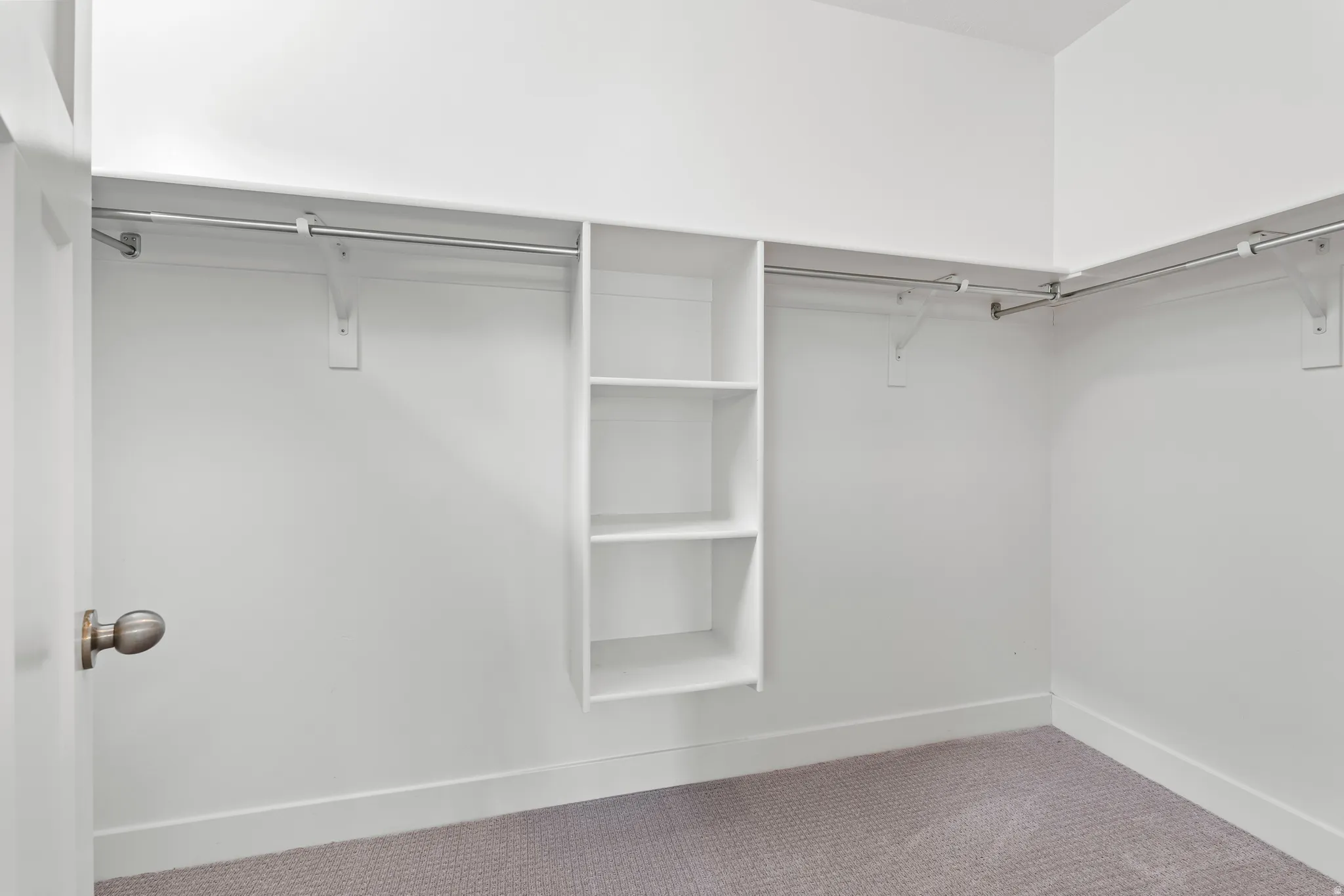 Built-in shelving unit with multiple shelves