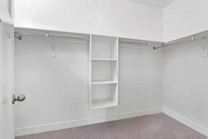 Built-in shelving unit with multiple shelves