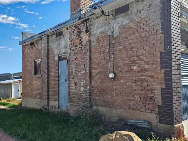 Brick exterior with a chimney