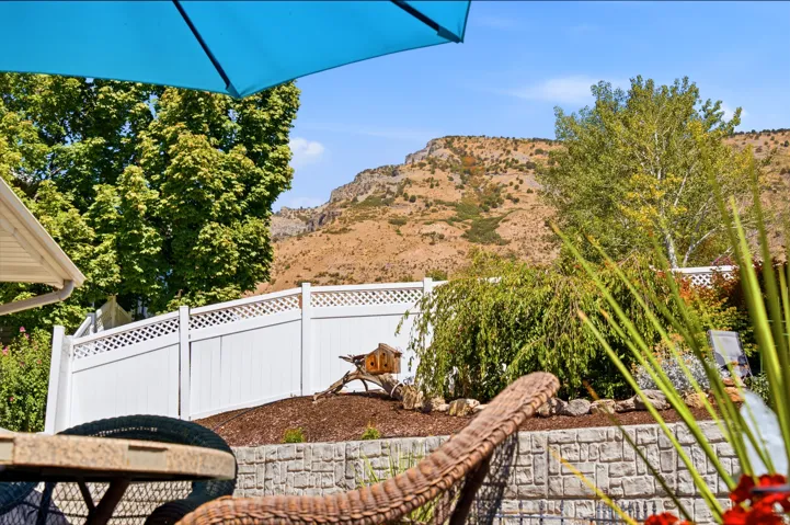 View of the mountains from the rear yard and deck.
