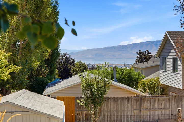 View of Utah Lake from the terraced yard