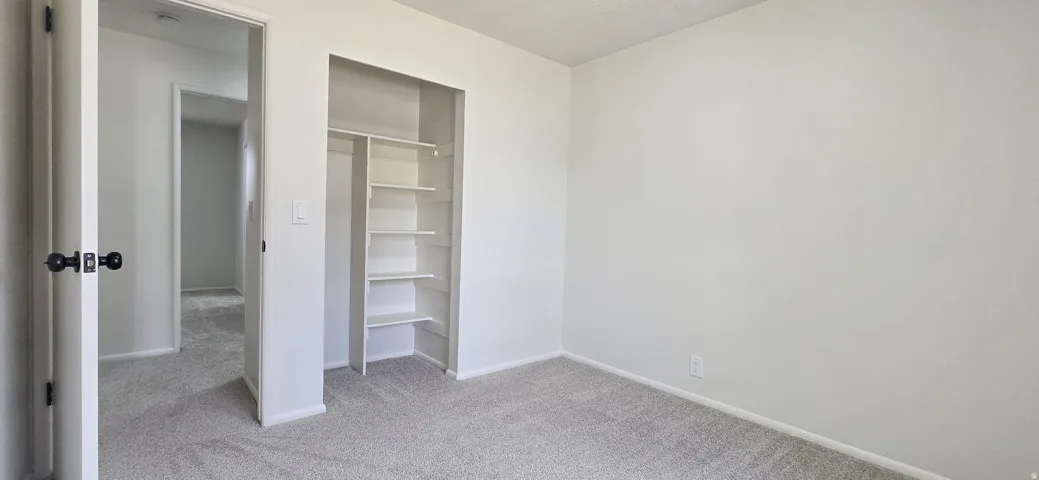 Wall-to-wall carpeting and neutral wall tones