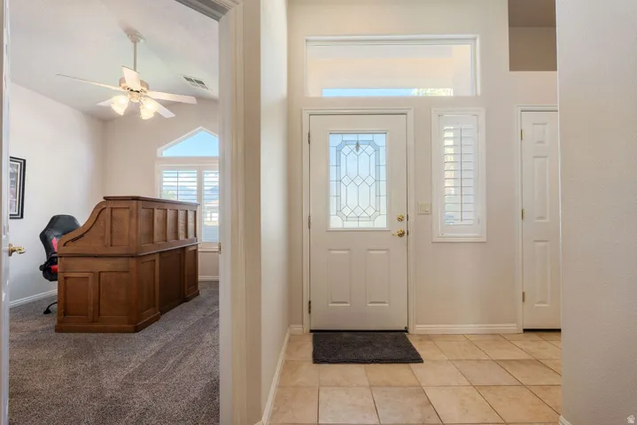 Tile flooring in entryway