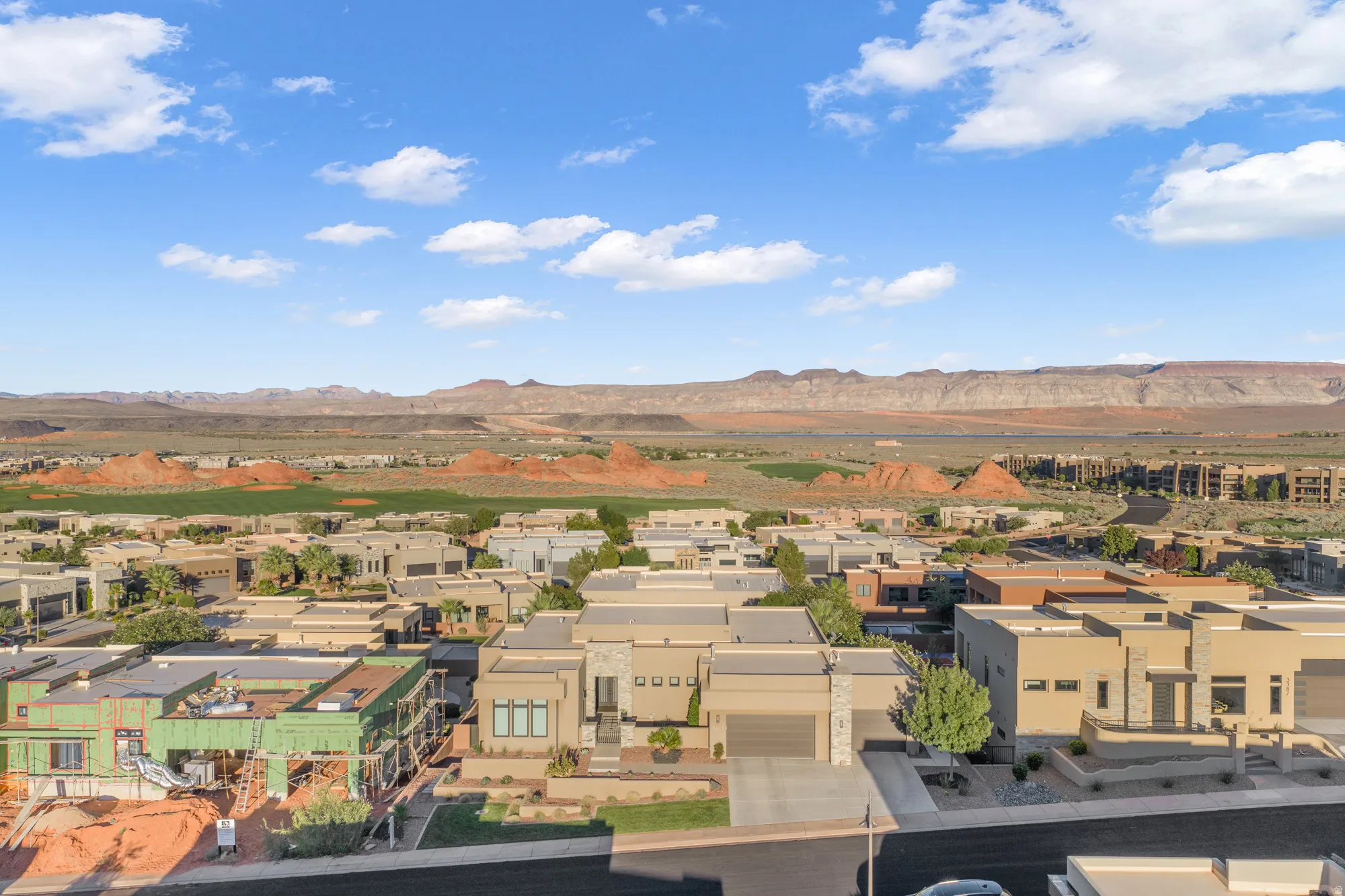 Expansive mountain landscape provides a scenic backdrop to the neighborhood
