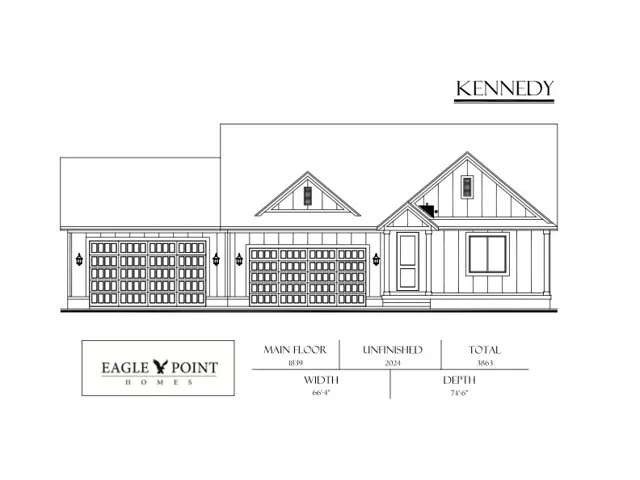 Architectural Drawing, Front Elevation. Outlining the property's exterior and dimensions