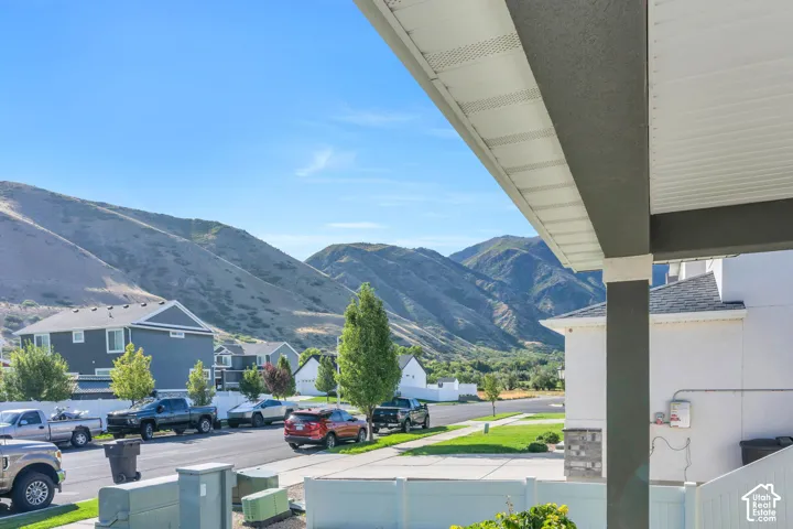 Expansive mountain backdrop from front porch
