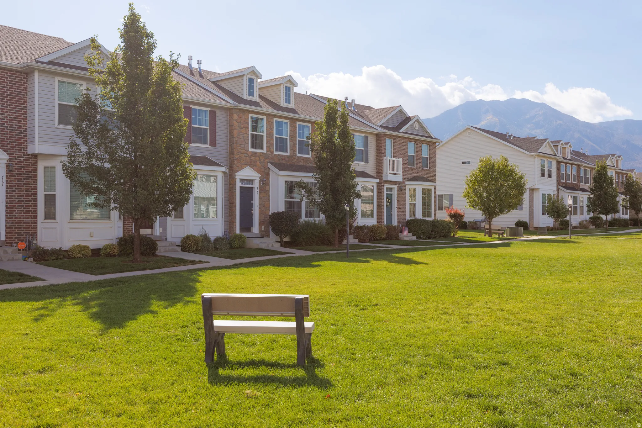 Expansive green space with manicured lawn