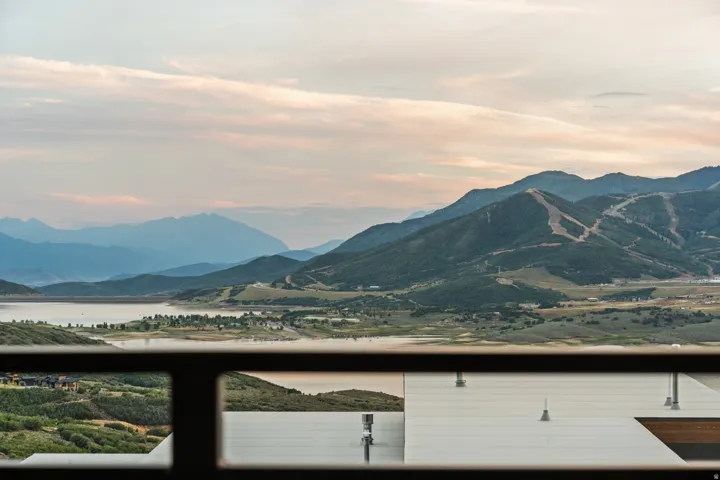 Expansive mountain and lake scenery