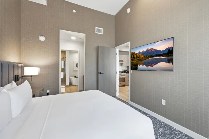 Textured wall covering with a mounted television