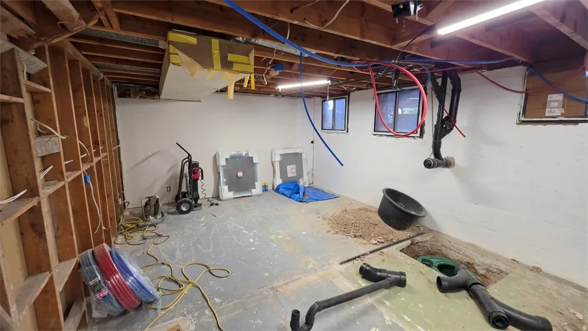 Basement 2 bedrooms and a bath being installed prior to closing. tent