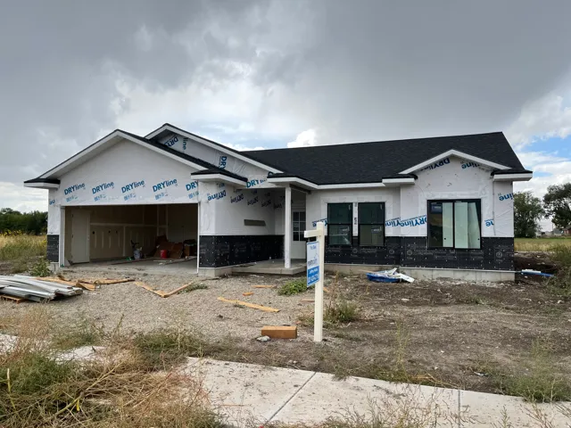 Black shingle roof with contrasting white fascia