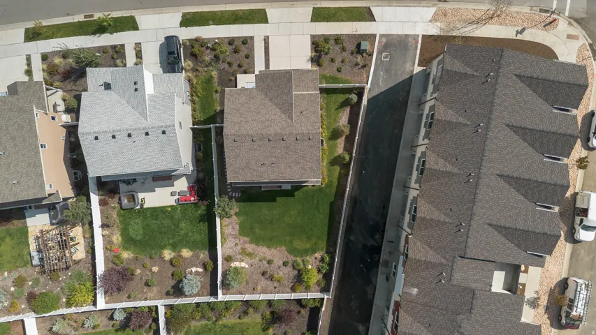 Overhead drone footage of Property