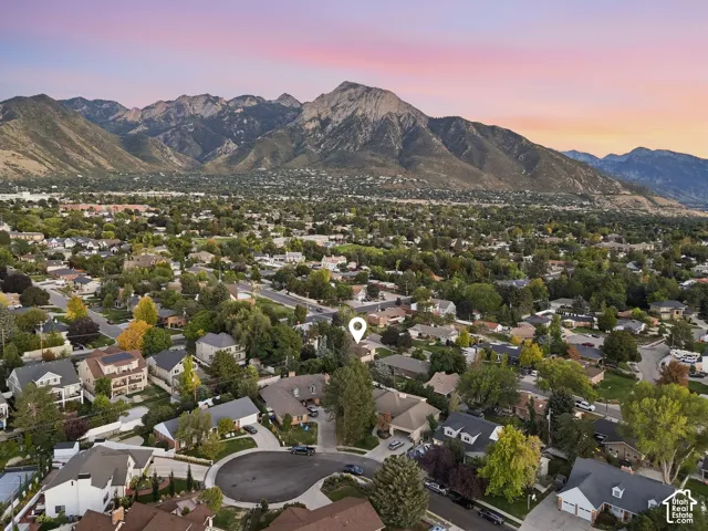 Mountain backdrop and an established residential neighborhood