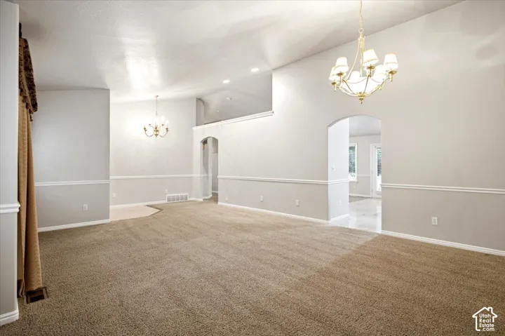 Vaulted ceilings with recessed lighting