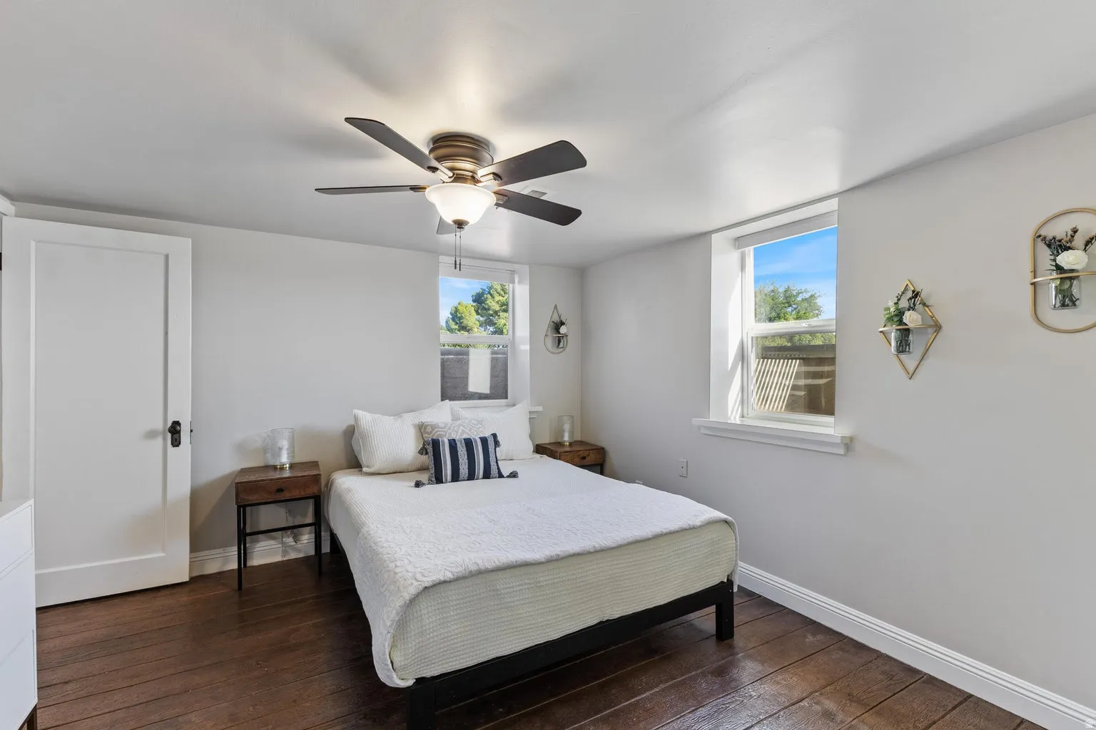 Hardwood flooring and light-toned walls create a bright atmosphere
