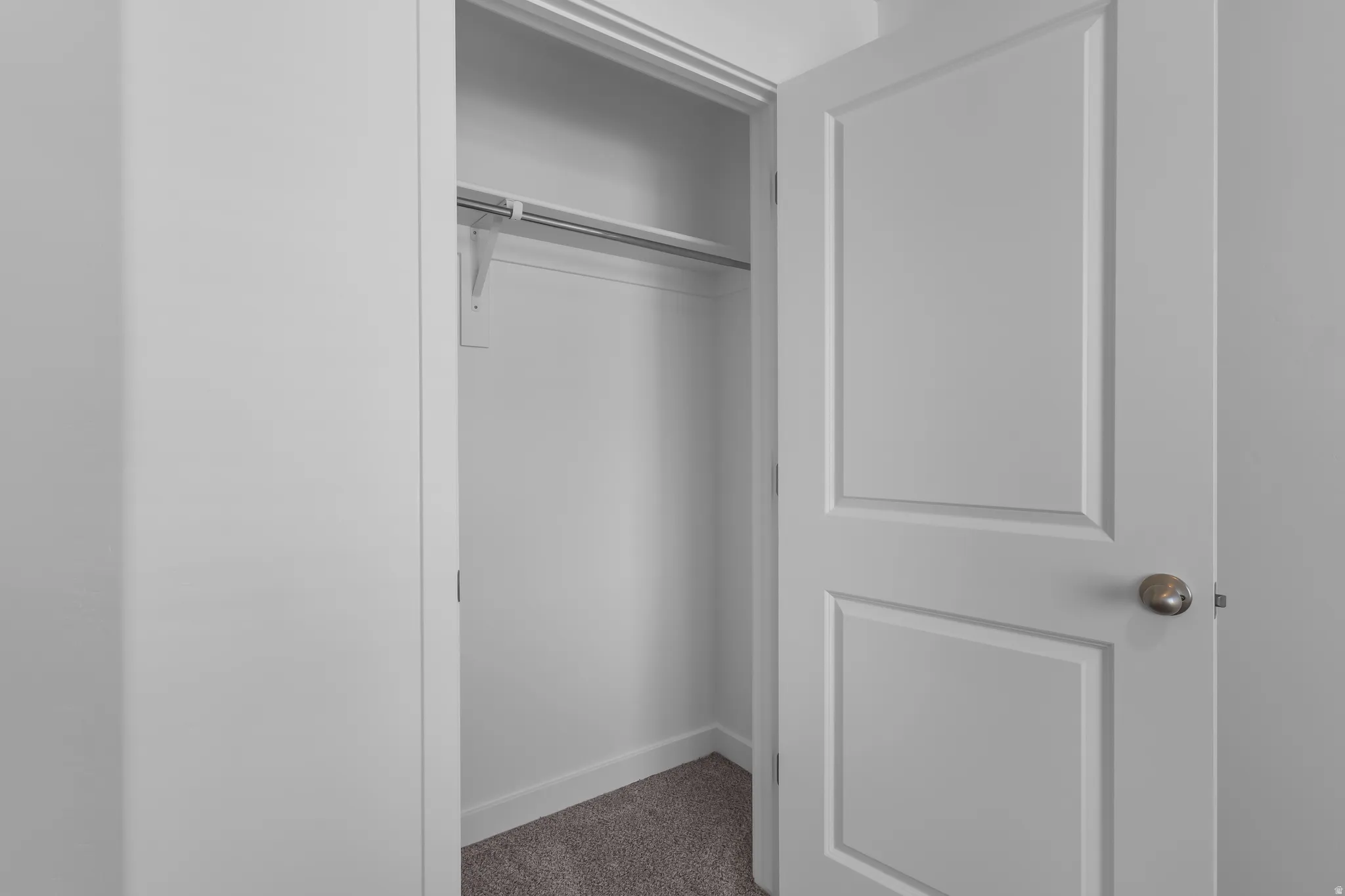 White paneled door with a spherical door handle