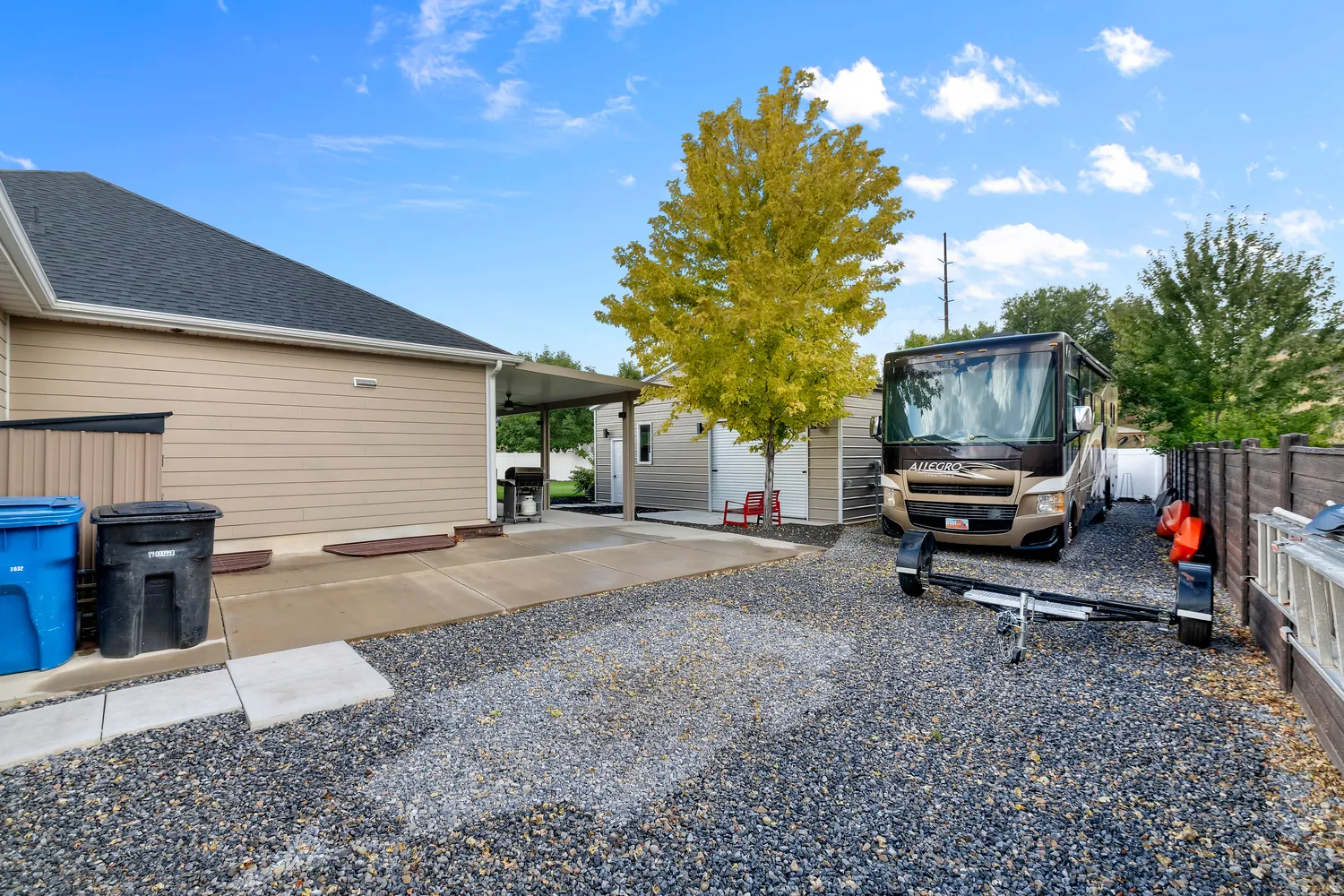 90 feet of RV parking with hookups!
