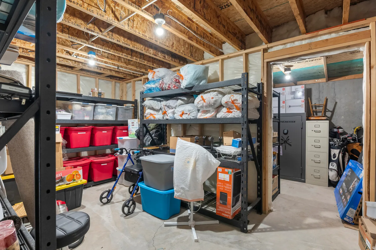 large basement storage room and cold storage