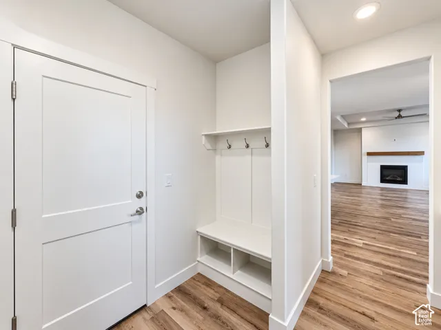 Built-in hall tree with integrated storage and coat hooks