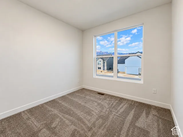 Neutral wall finishes and plush carpeting