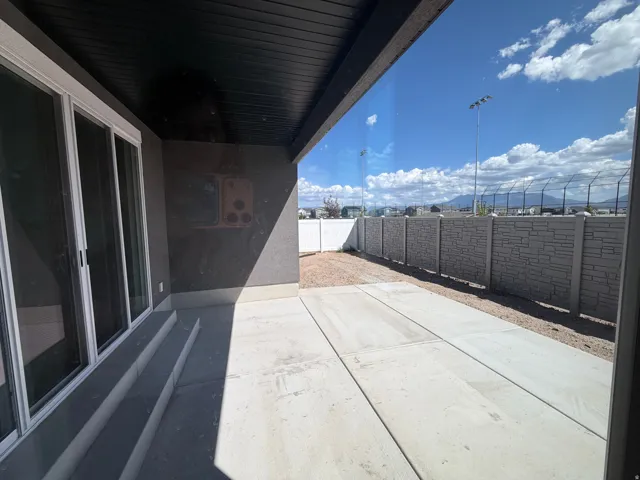 Partially covered patio will be fully shaded later this afternoon