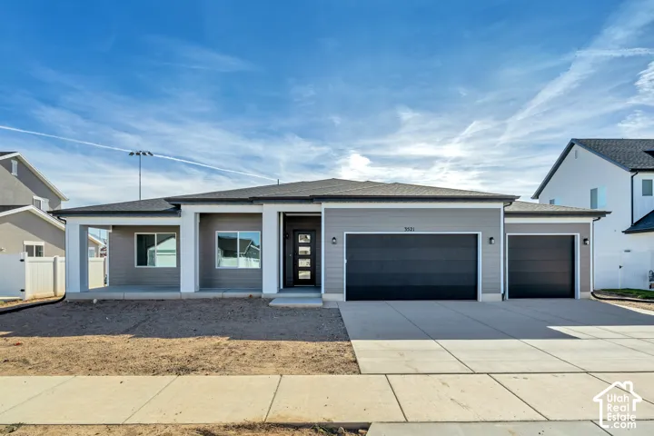 Contemporary exterior with gray siding