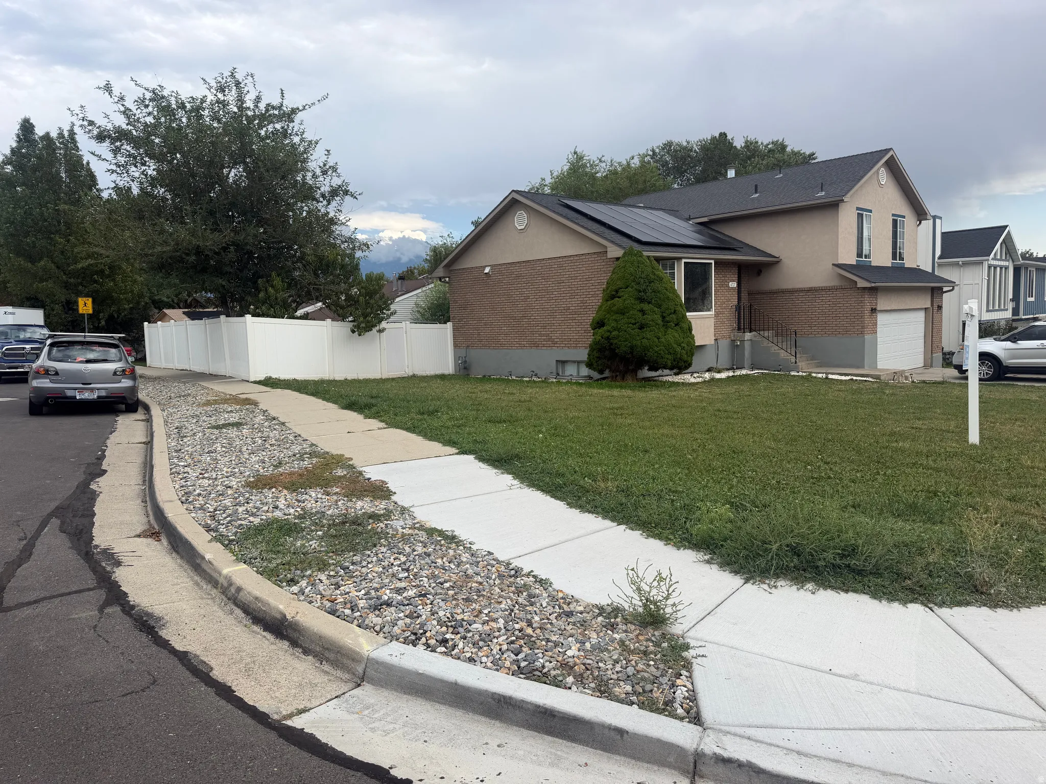 Brick and stucco exterior with a multi-level design