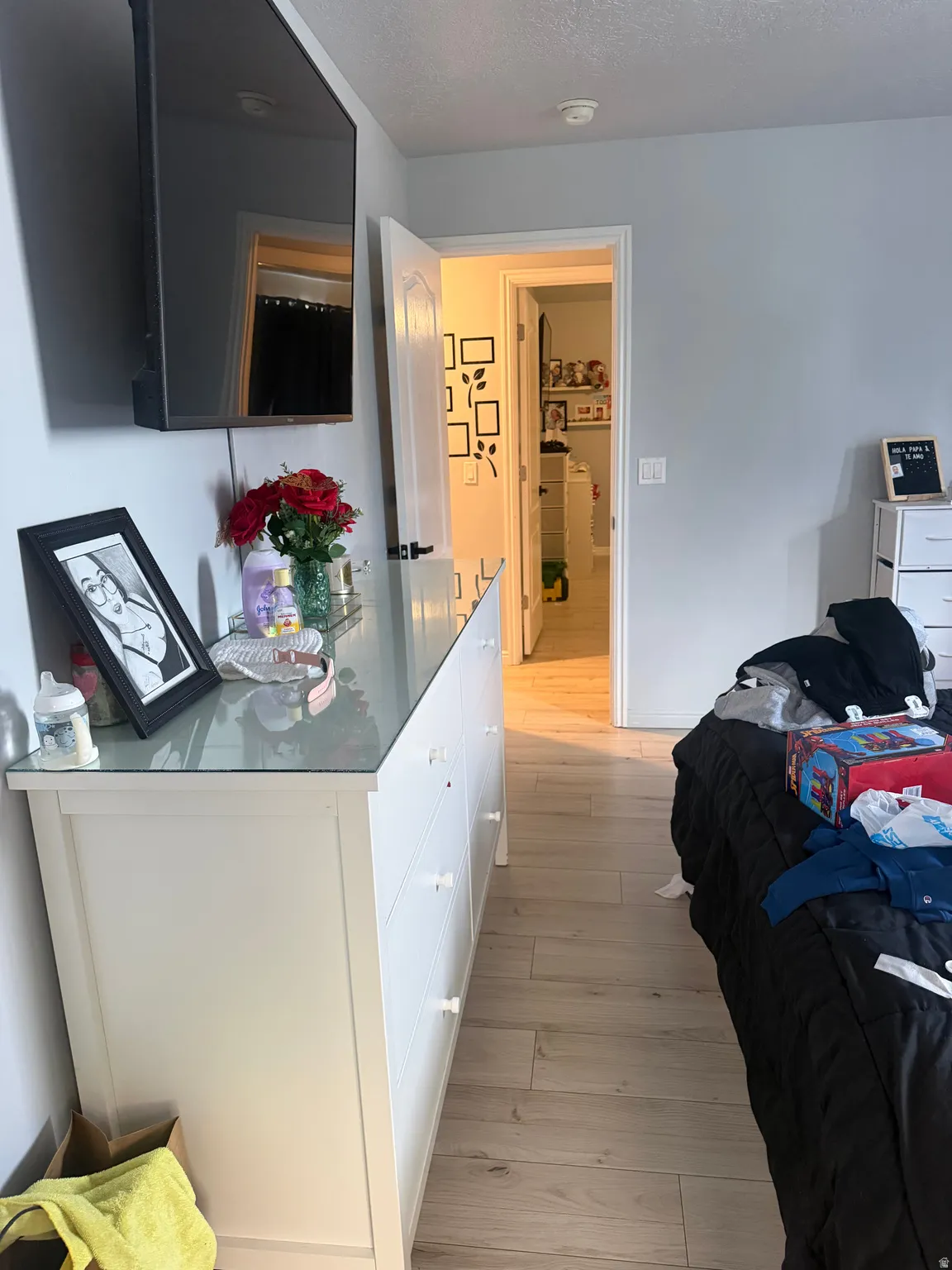Wood-finish flooring throughout