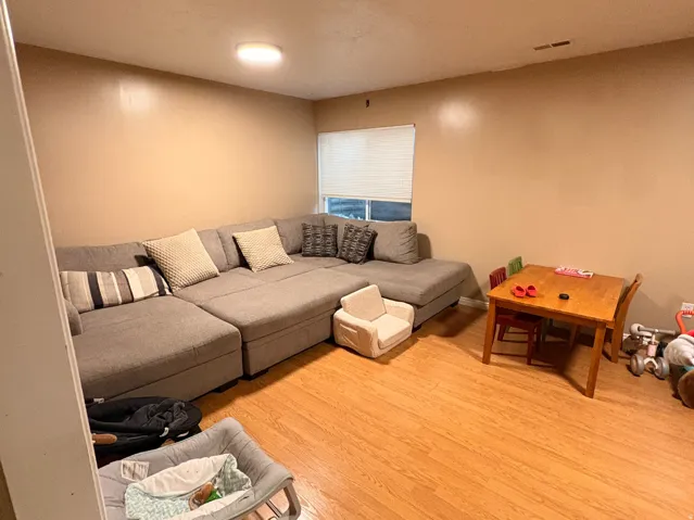Wood-finish flooring throughout