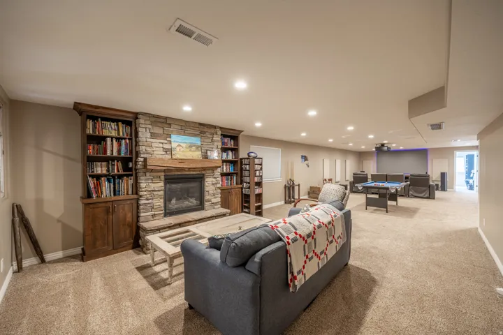 Another view of the fireplace area in the family room