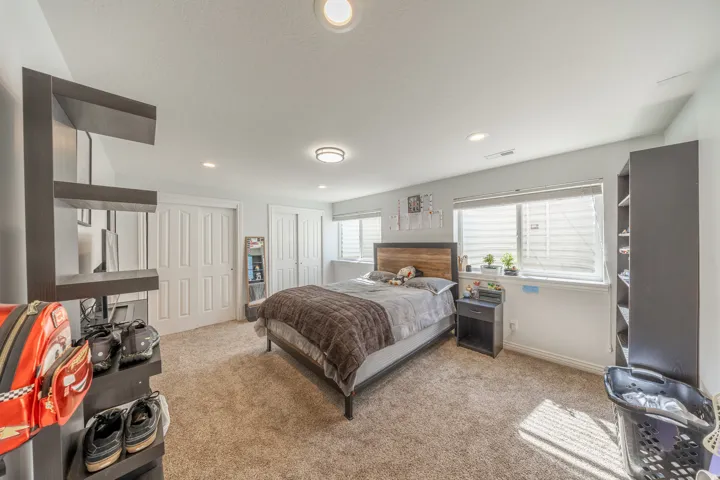 Large bright, light bedroom down stairs