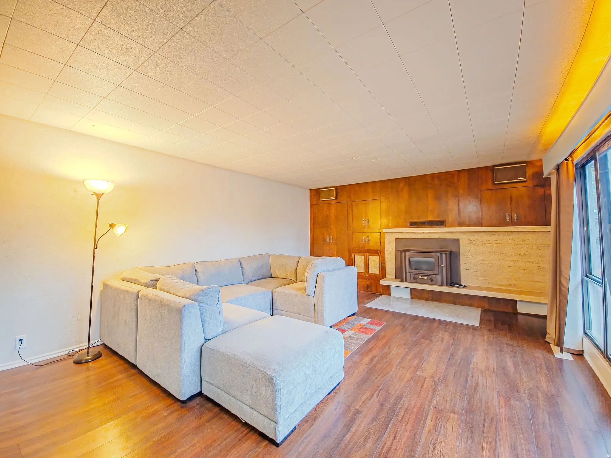 Wood-finish flooring throughout