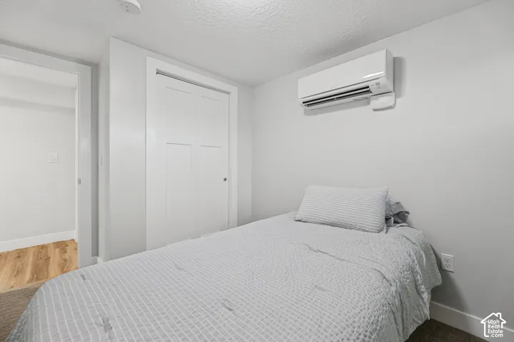 White walls with a wall-mounted climate control unit