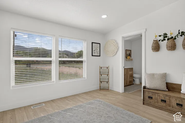 Wood-finish flooring throughout