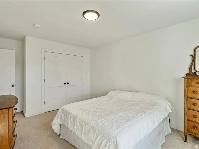 White wall finishes and carpeted flooring