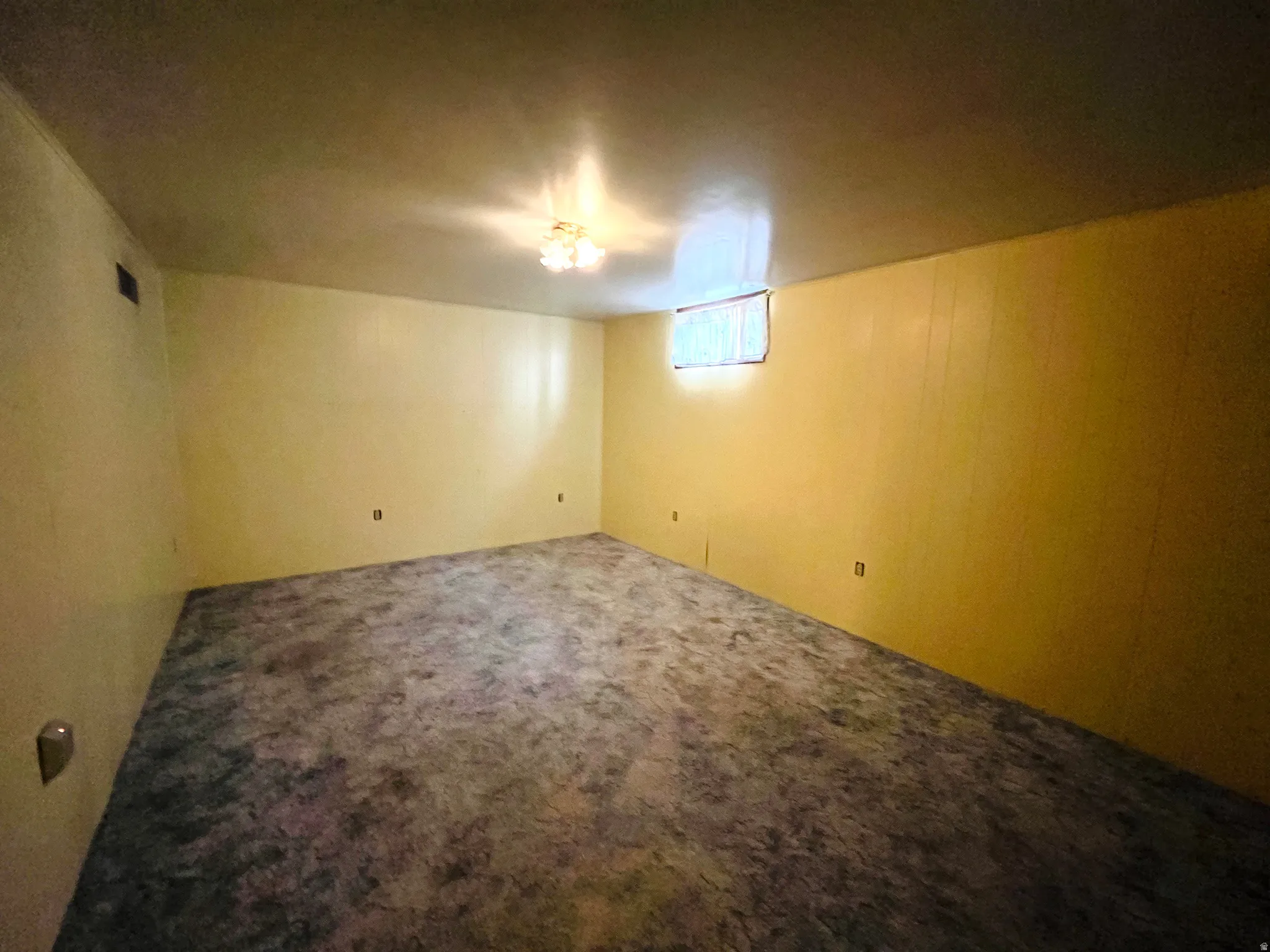 Comfortable basement bedroom with plenty of possibilities.
