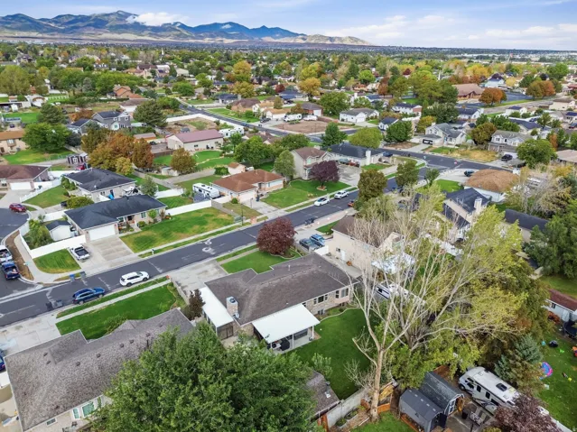 Residential neighborhood with established streets and varied rooflines