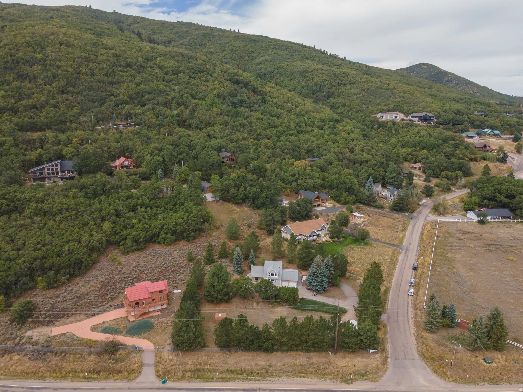 Mountainous surroundings with a paved road